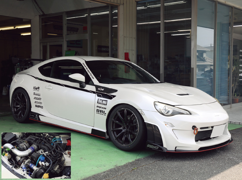 デモカーの86ターボはハイギアード化で
速さとコントロール性を両立!