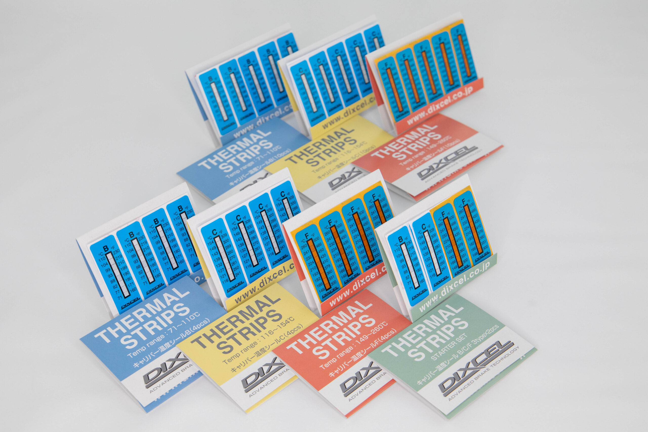 ディクセルの『キャリパー温度シール』がリニューアルして3タイプの温度域を設定。「スターターセット」も用意