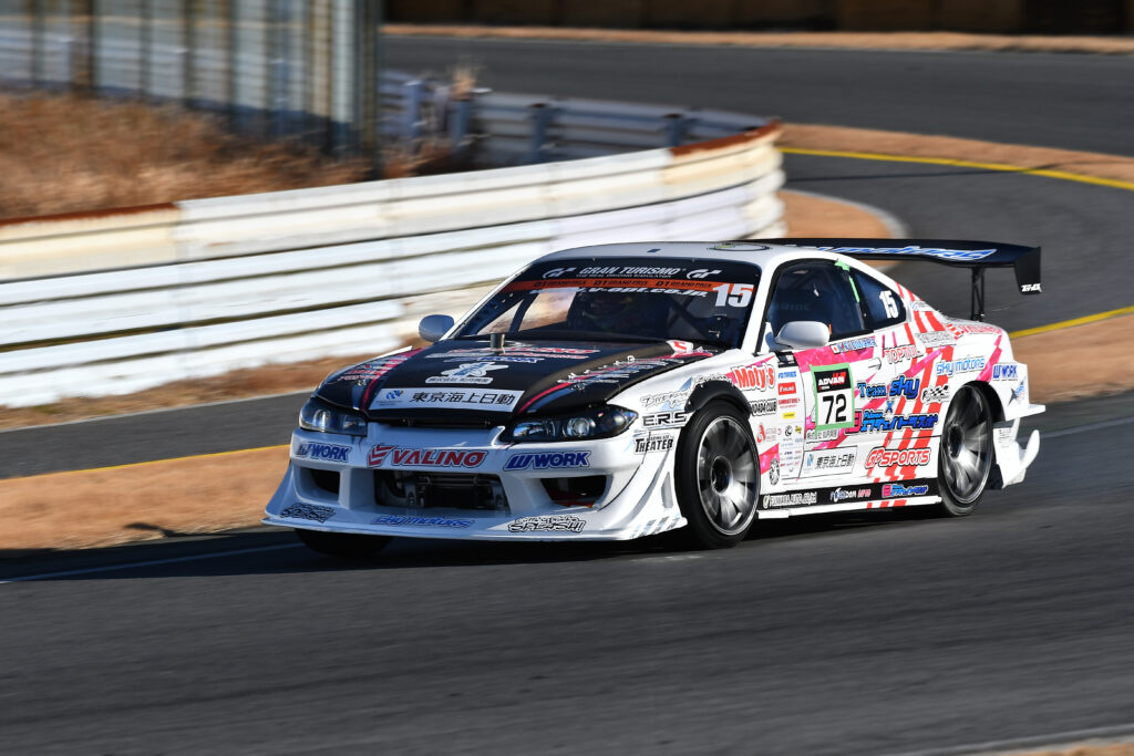 900psオーバーのD1GP車両が筑波をタイムアタック「藤原優汰 S15 シルビア」筑波スーパーバトル